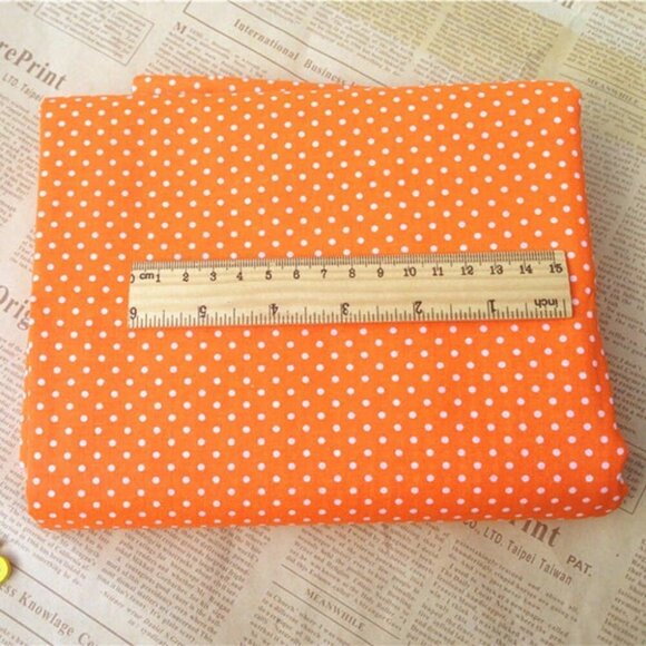 Brand New Orange Cotton Fabric 10x10in Floral Dot Art, Crafts, Sewing - Picture 6 of 9